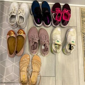 Women's Shoe Collection lot of 7 - Nike, Tory Burch all fit around size 8-8.5